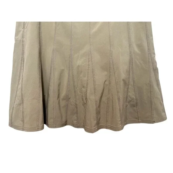 Athleta Pleated Skirt Skort Womens Size 6 Brown Tan Tennis Preppy Golf Oudoors